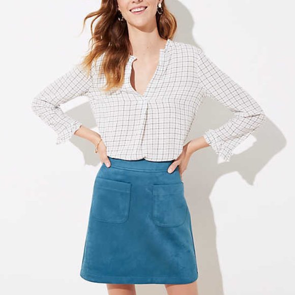 LOFT Dresses & Skirts - LOFT Faux Suede Pocket Shift Skirt Size 0